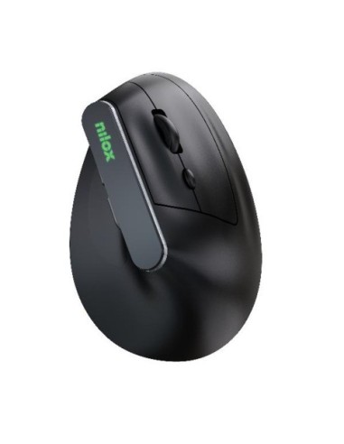 Mouse ottico verticale dual wireless Nilox Tech 6 tasti silent click 1600 DPI nero - NXMOEVR01B