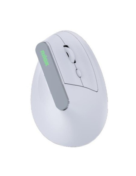 Mouse ottico verticale dual wireless Nilox Tech 6 tasti silent click 1600 DPI bianco - NXMOEVR01W