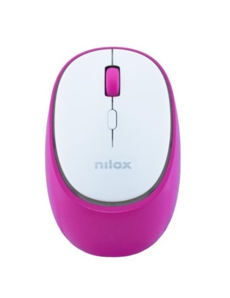 Mouse ottico wireless dual Nilox Tech ricaricabile tramite porta USB-C 1600 DPI 4 tasti - bianco/fucsia - NXMDWS104