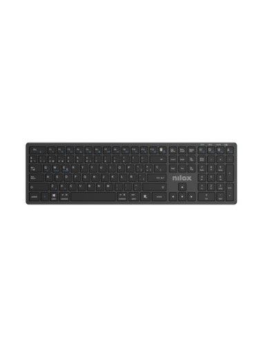 Tastiera wireless dual Nilox Tech compatibile MacOS ricaricabile via USB-C layout italiano colore nero - NXKBWI1B