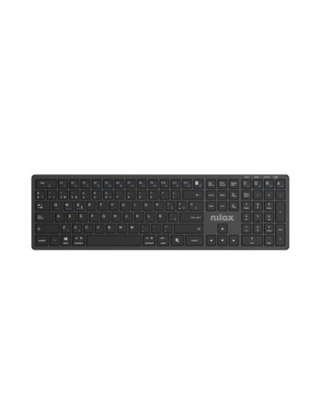 Tastiera wireless dual Nilox Tech compatibile MacOS ricaricabile via USB-C layout italiano colore nero - NXKBWI1B