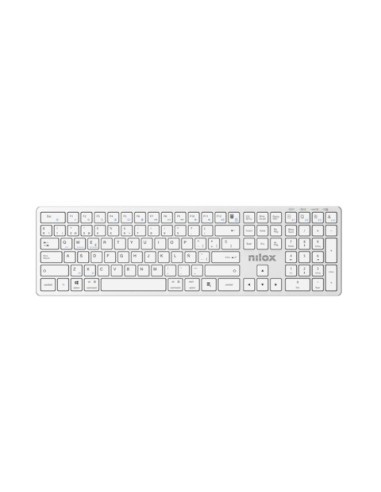 Tastiera wireless dual Nilox Tech compatibile MacOS ricaricabile via USB-C layout italiano colore bianco - NXKBWI1S