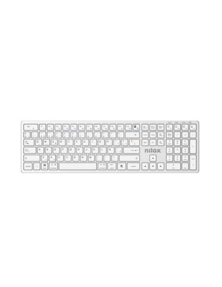 Tastiera wireless dual Nilox Tech compatibile MacOS ricaricabile via USB-C layout italiano colore bianco - NXKBWI1S