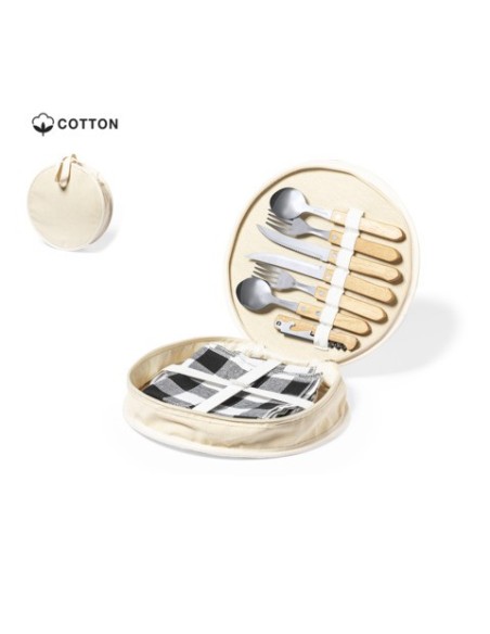 Set Picnic Scotty per due persone in cotone naturale - 1737
