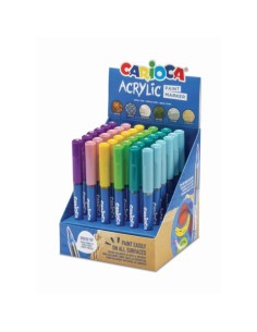 Espositore 36 marcatori acrilici Carioca Paint Marker - colori fancy 41401