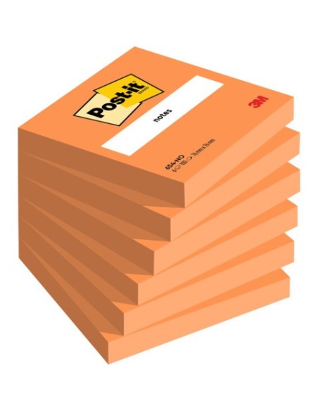 Foglietti Post-it® 100 fogli/blocchetto arancione 76x76 mm - conf. 6 pz - 7100172735