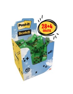 Espositore da banco 32 nastri adesivi Scotch® Magic™ 810 19 mm x 33 m trasparente opaco - 7100410393