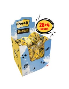 Espositore da banco 32 nastri biadesivi Scotch® 136D SOEU trasparente con dispenser a chiocciola - 12