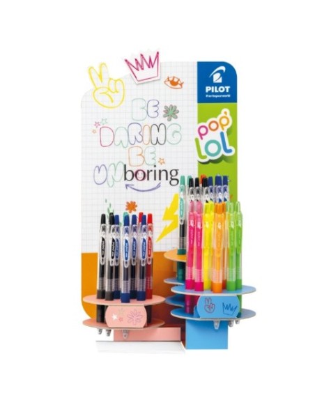 Espositore 48 penne gel a scatto Pilot Pop Lol colori Classic + Neon - 010677