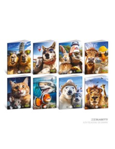 Maxi quaderno Blasetti Animal Selfie A4 - 100 g/m² - 24+1 ff - 1R - conf. 10 pezzi - 9401