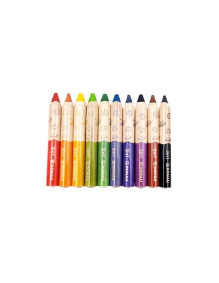 Matite colorate 3in1 Donau in conf. 10 pezzi assortiti 330468