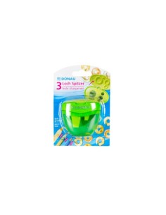 Espositore 12 temperamatite Donau a tre fori con serbatoio verde 330469