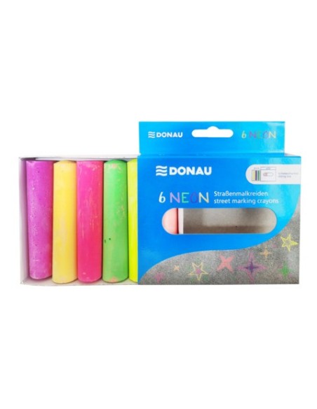 Gessetti Donau in conf. da 6 pezzi colori assortiti neon 330461