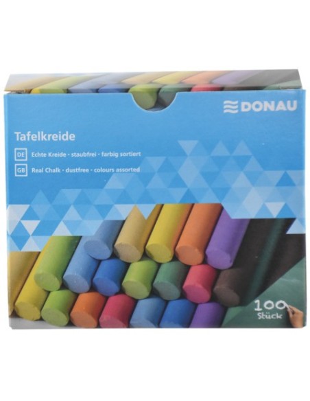 Gessetti per lavagna Donau conf. da 100 pezzi in colori assortiti 330285