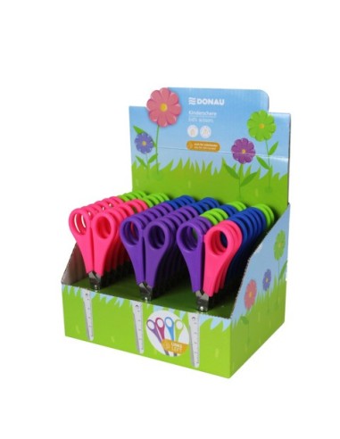 Espositore 30 forbici centimetrate Donau 13 cm in colori assortiti 7930100-99