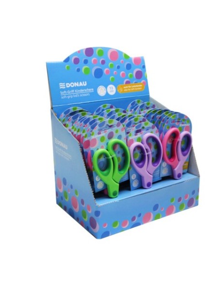 Espositore 30 forbici Soft Grip Donau 13 cm in colori assortiti 7930101-99