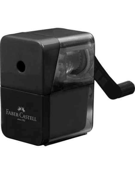Temperamatite a 1 foro Faber-Castell con manovella nero 180984