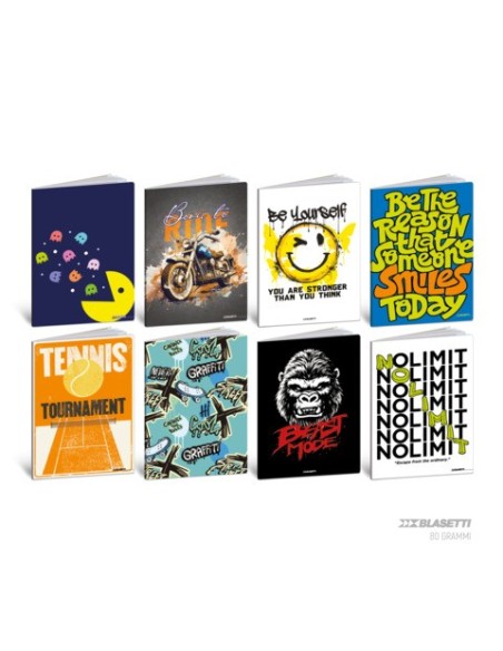 Maxi quaderno Blasetti Teen Boy A4 - 80 g/m² - 20+1 ff - 1R - conf. 10 pezzi - 9227