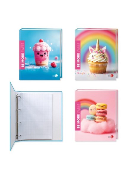 Raccoglitore ad anelli Be More Sweet A4 - 4 anelli 3 cm - conf. 5 pezzi assortiti - 0122306