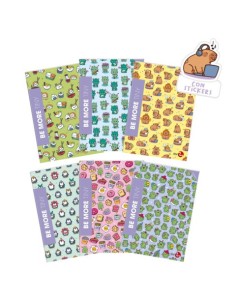 Maxi quaderno Be More Tiny A4 - 100 g/m² - 18+1 ff - 4M - con stickers - conf. 10 pz assortiti - 0122557