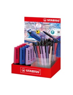 Espositore 38 penne a sfera a scatto Stabilo Pointball NatureCOLORS Wildflowers Edition assortiti