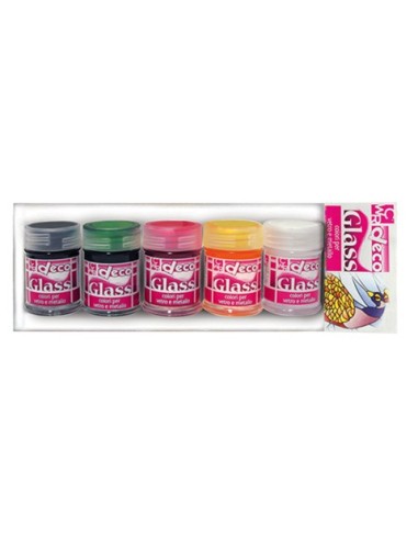 Colori per vetro e metallo Deco 35 ml conf. 5 pezzi in colori assortiti 1632/5