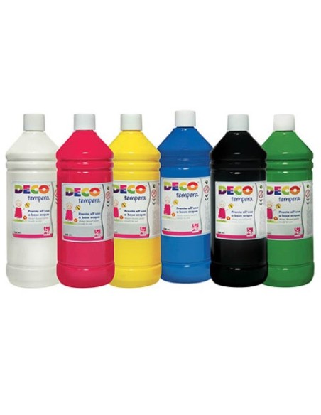 Tempera Deco 1000 ml in conf. 6 flaconi colori assortiti 09423