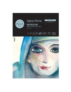 Blocco acquerello Musa Aqva Nova 12 ff - 300 g - grana fine formato A3 MU121293