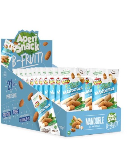 Mandorle naturali AperiSnack B-FRUIT monoporzione da 25 g - conf. 20 pz - 01-1772