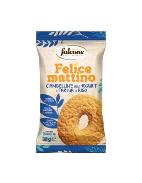 Ciambelline croccanti allo yogurt e farina di riso Falcone monoporzione da 35 g - conf. 44 pz - 01-0413
