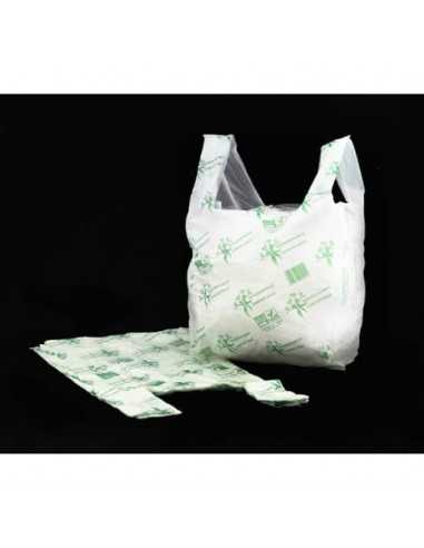 Shopper NESSUNO in mater-bi biodegradabile verde 30+10+10x60 cm cartone da 500 pz. - 21382