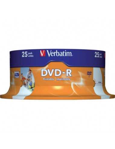 DVD-R Wide Stampabile Verbatim 4.7 GB in confezione da 25 dvd - 43538
