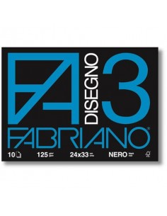 Album da disegno Fabriano F3 NERO 125 g/m² 10 24x33 cm nero 04001017
