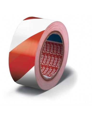 Nastro per segnalazioni in PVC tesa Tesaflex® 60760 rivestito gomma resina 50mmX33m rosso-bianco - 60760-00088-15