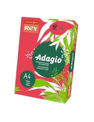 Carta colorata A4 International Paper Rey Adagio 80 g/m² rosso intenso -  Risma da 500 fogli - ADAGI080X645