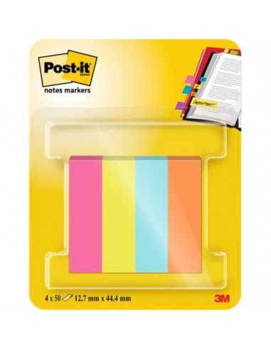 Segnapagina removibili in carta Post-it® Poptimistic 15x50 mm Conf. 4 blocch. da 50 ff Post-it® assortiti - 670-4-POP