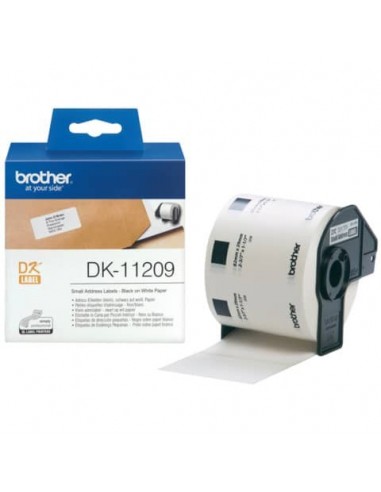 Rotolo da 800 etichette adesive in carta nero/bianco Brother 29 x 62 mm DK11209