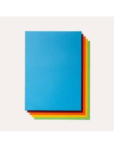 Cartoncini colorati Favini Prisma monoruvidi 220 g/m² 50x70 cm conf. 20 in 5 colori forti assortiti - A33X022