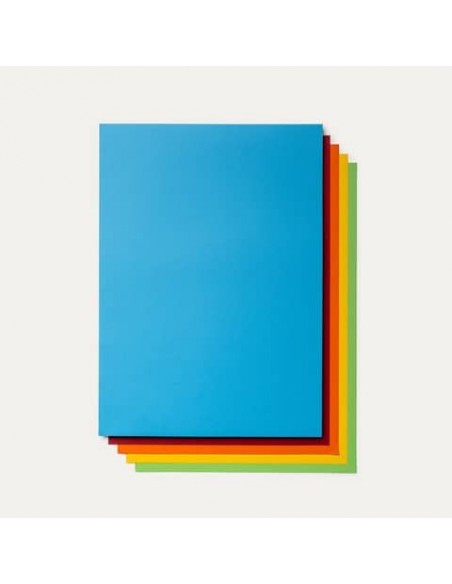 Cartoncini colorati Favini Prisma monoruvidi 220 g/m² 50x70 cm conf. 20 in 5 colori forti assortiti - A33X022