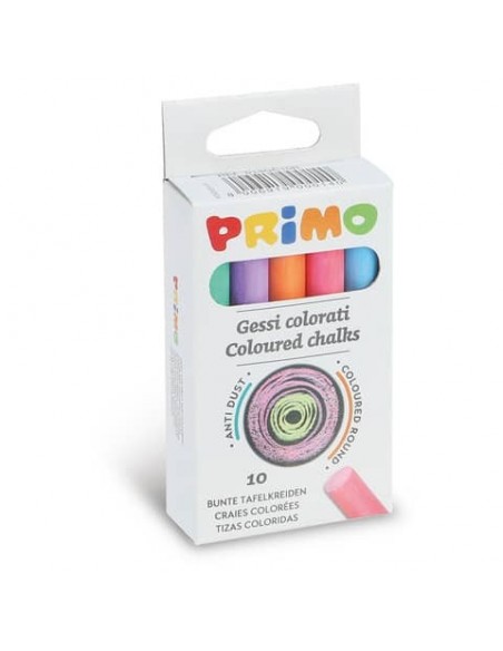 Gessi tondi Primo - conf. 100 gessetti in scatolette da 10 - colori assortiti - 014GC10R