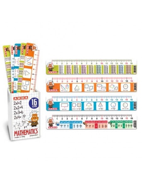 Righelli Arda 16 cm - conf. 24 pz - con tabelline