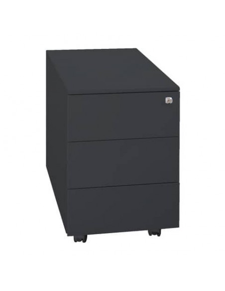 Cassettiera in metallo KUBO 3 con ruote - 40x59x54 cm nero 3903 N