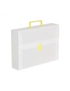 Valigetta portadocumenti Favorit a una chiusura polionda cannettato bianco trasparente 27x38 cm dorso 8 cm - EURO8T