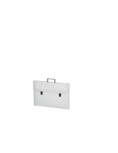 Valigetta portadisegni Favorit a due chiusure polionda cannettato bianco trasparente 52x73 cm dorso 3 cm - ECO3T