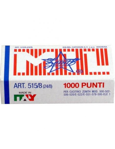 Scatola 1000 punti metallici ZENITH 515/8 24/8 - 0305151801