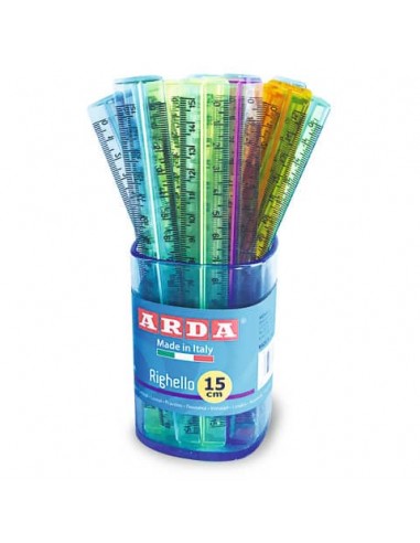 Righello ARDA Uni polistirolo colori assortiti Conf. 50 pezzi - 282C