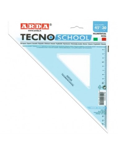 Squadra ARDA Linea Tecnoschool polistirolo termoresistente azzurro trasparente 45° cm 30 - 40130SS