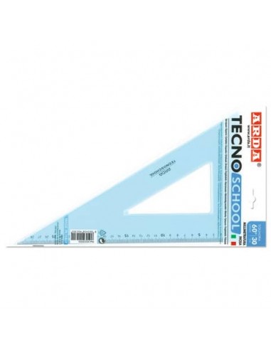 Squadra ARDA Linea Tecnoschool polistirolo termoresistente azzurro trasparente 60° cm 30 - 40230SS