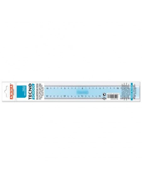 Triplo decimetro ARDA Linea Tecnoschool polistirolo termoresistente azzurro trasparente 30 cm - 406SS