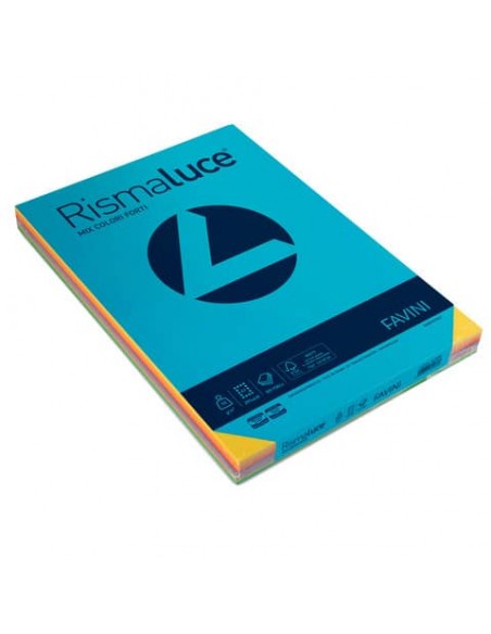Carta colorata Favini Rismaluce colori forti 90 g/m² A3 mix 8 colori Risma da 300 fogli - A66X313
